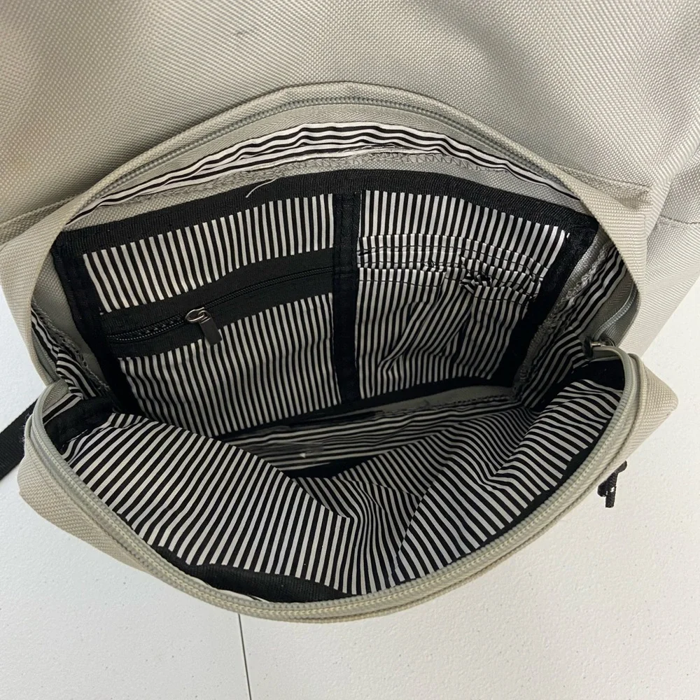 Steve Madden Barnett Avenue gray canvas pocket adjustable strap lined‎ backpack